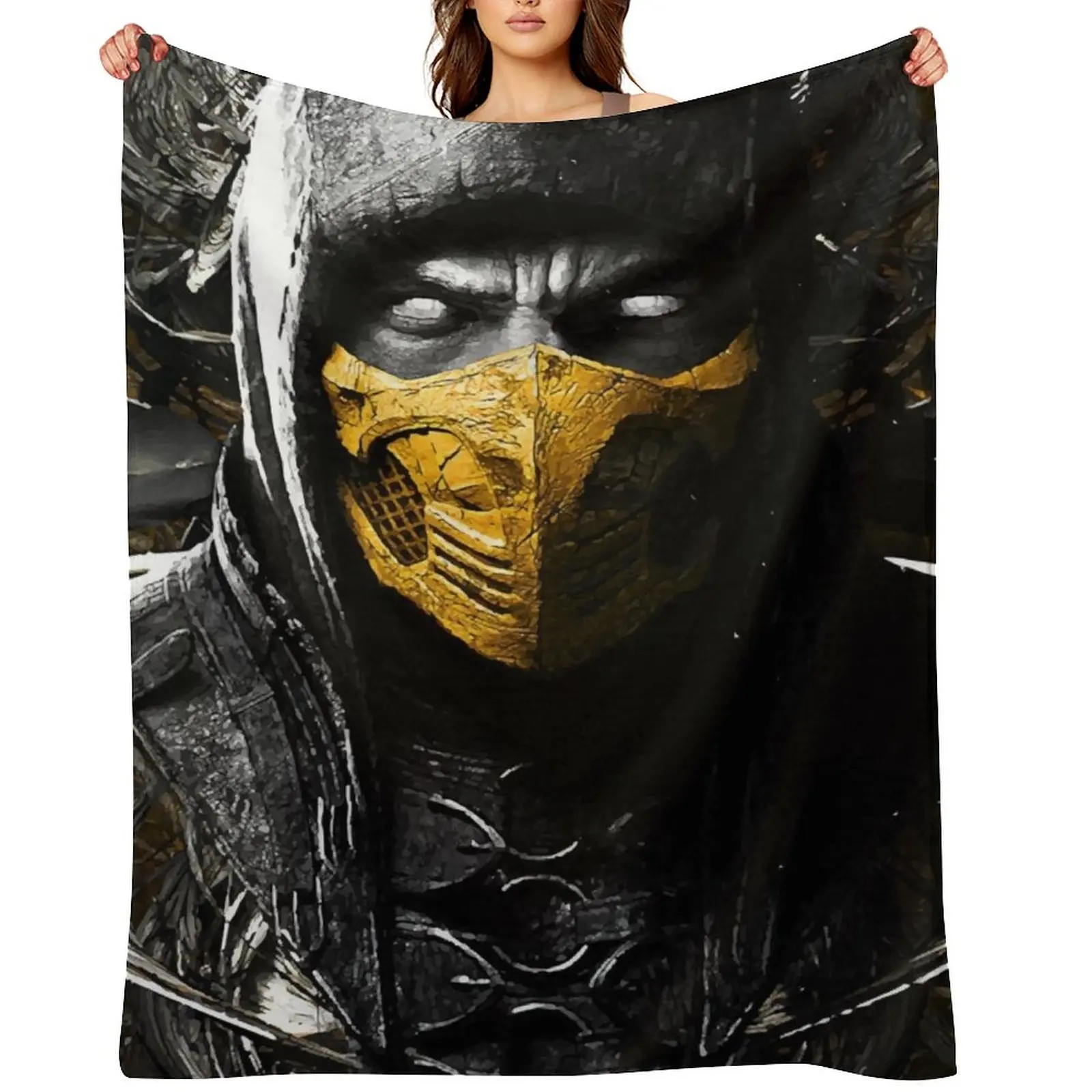 

Mortal Kombat X Scorpion Throw Blanket Furry Thermals For Travel Blankets For Bed Polar Blankets