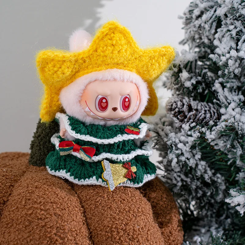 

Рождественский комплект Labubu 1-го, 2-го 3-го поколения: костюм со звездообразной тематикой и подарочными узорами для кукол 15-17 см (Festive Edition без куклы в комплекте)