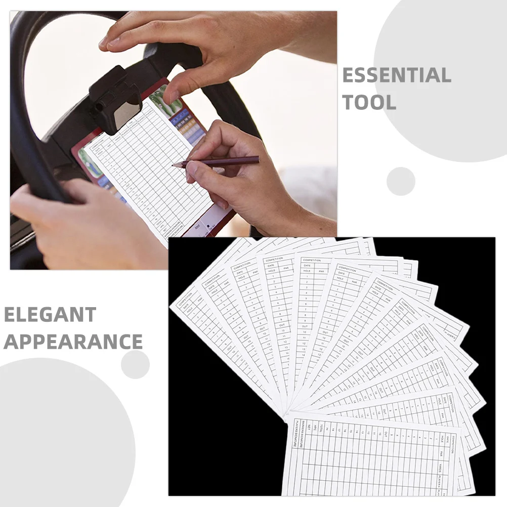 การ์ดคะแนนกอล์ฟแบบพิมพ์ 40 ชิ้น อุปกรณ์เสริมที่จำเป็นสำหรับนักกอล์ฟ ดีไซน์เรียบหรู โซลูชั่นการนับคะแนนที่เชื่อถือได้ อุปกรณ์เสริมสำหรับกอล์ฟในสนาม