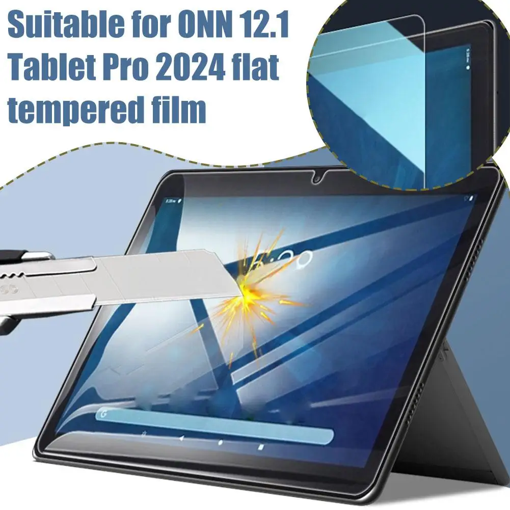 1/2Pcs Tempered Glass Film For ONN 12.1 Tablet Pro 2024 Screen Protector Anti Scratch Dust-proof High-definition Protective Y5N7