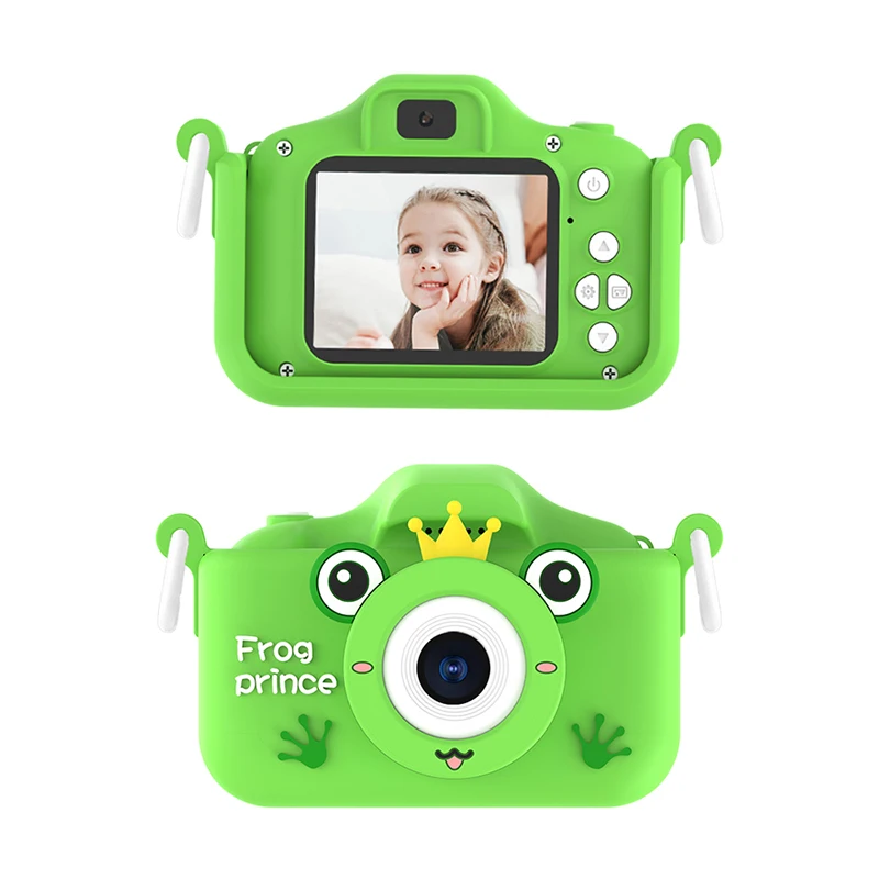 4000W New Frog Kids Camera Digital Toy Children Camera High Definition Front Rear Dual Camera 2 Inch HD IPS Screen USB Charging