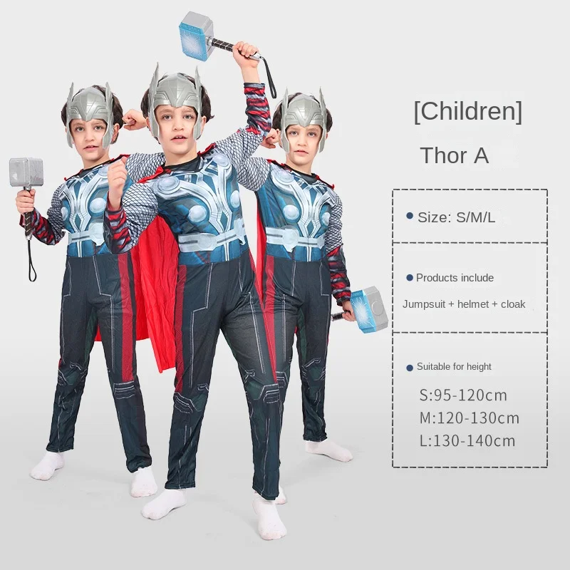 Bambini supereroe Cosplay Muscle Costume Movie Avengers Captain America Iron Man Fantasy outfit carnevale di Halloween per ragazzi e ragazze