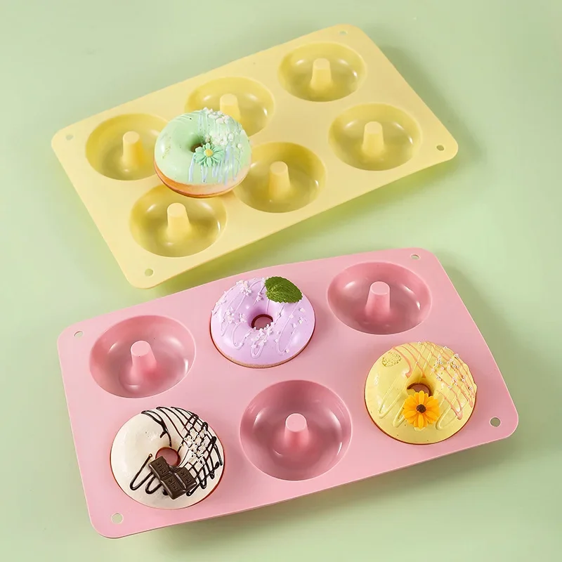 

1PC Heat Resistant Silicone Donut Mold 6-Hole Silicone Donut Cake Mold Kitchen Baking Biscuit Mold Food Grade Donut Making Mould