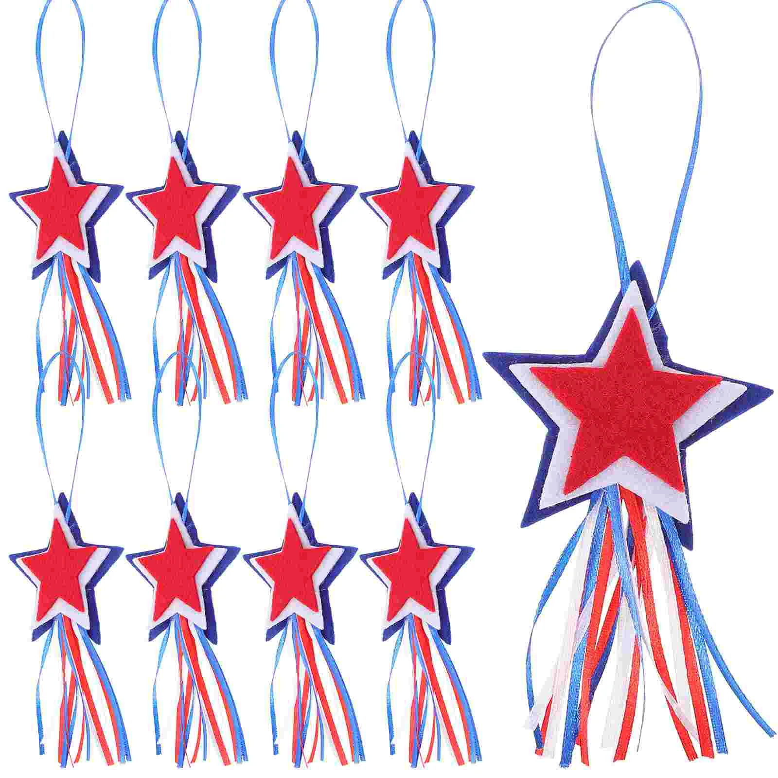 

12 Pcs Decorations Independence Day Red Patriotic Star 2500X850X020CM Non-woven Fabric Hanging Adorns