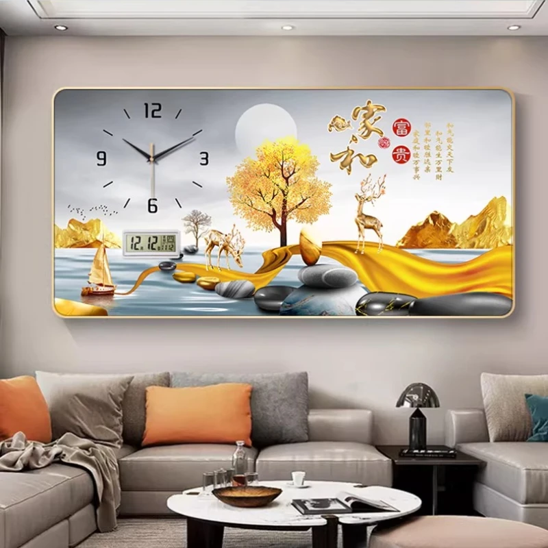 #Modern Luxury Watch Fashion Decorative Painting Calendar Clocks room decoration home decor room items Wall clock posters Garden