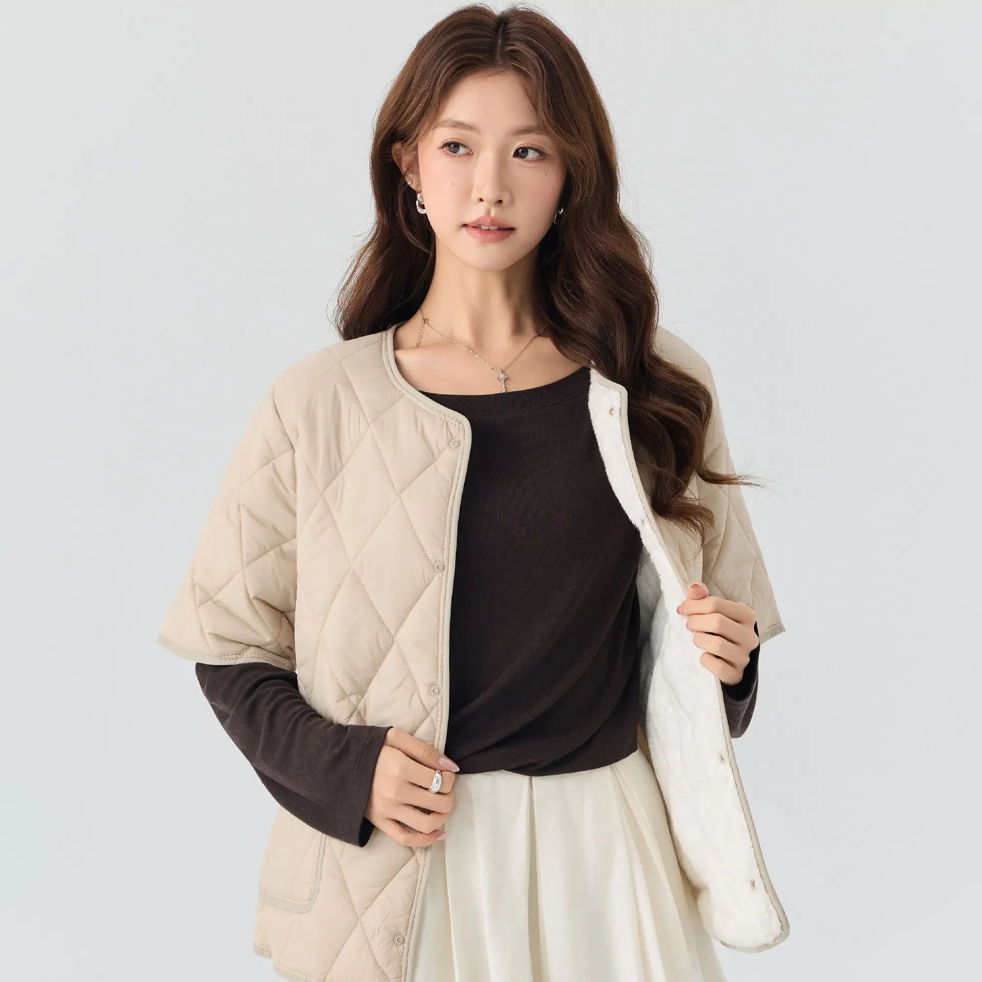Parkas Women Mid Length Coats Jackets Short Sleeve Thick Warm Y2k Streetwear Elegant Jacket Casual Loose Coat Autumn Winter