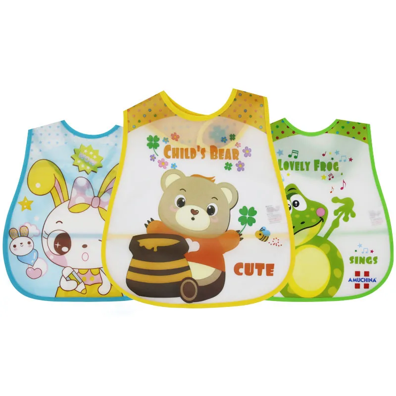 Baby Bib Removable Waterproof Saliva Rice Pocket Imitation Silicone Stereo Children Baby Feeding Cartoon