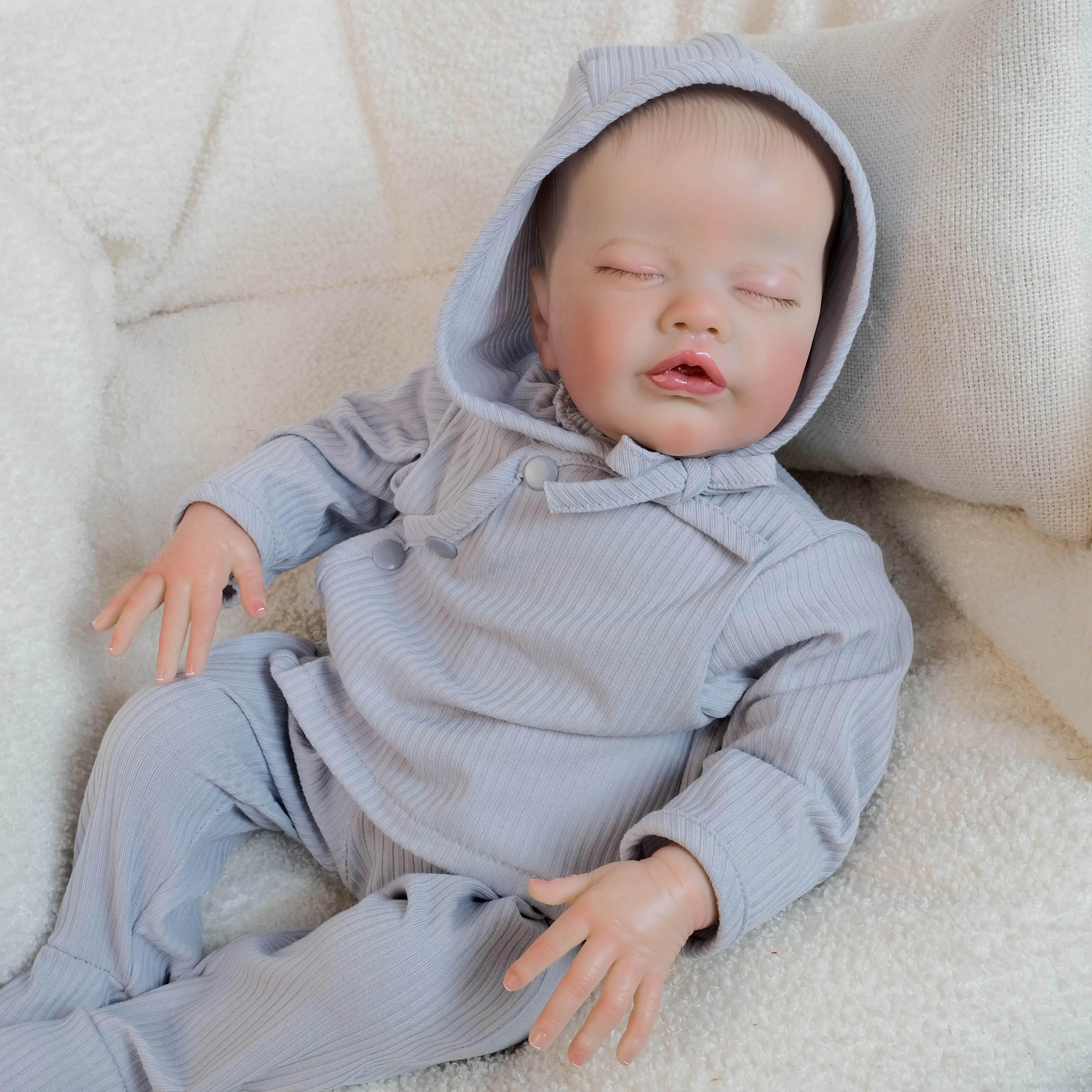 Primrose – corps en tissu doux, poupée Reborn 19 pouces, peinture réaliste à plusieurs couches, peau 3D avec veines visibles, dessin à la main des cheveux