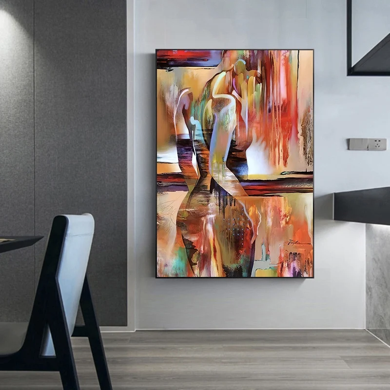

Высококачественная Картина на холсте с изображением девушки ручной работы, картина на стену, Современное украшение для дома, ручная работа, Абстрактная Картина на холсте с изображением женщины