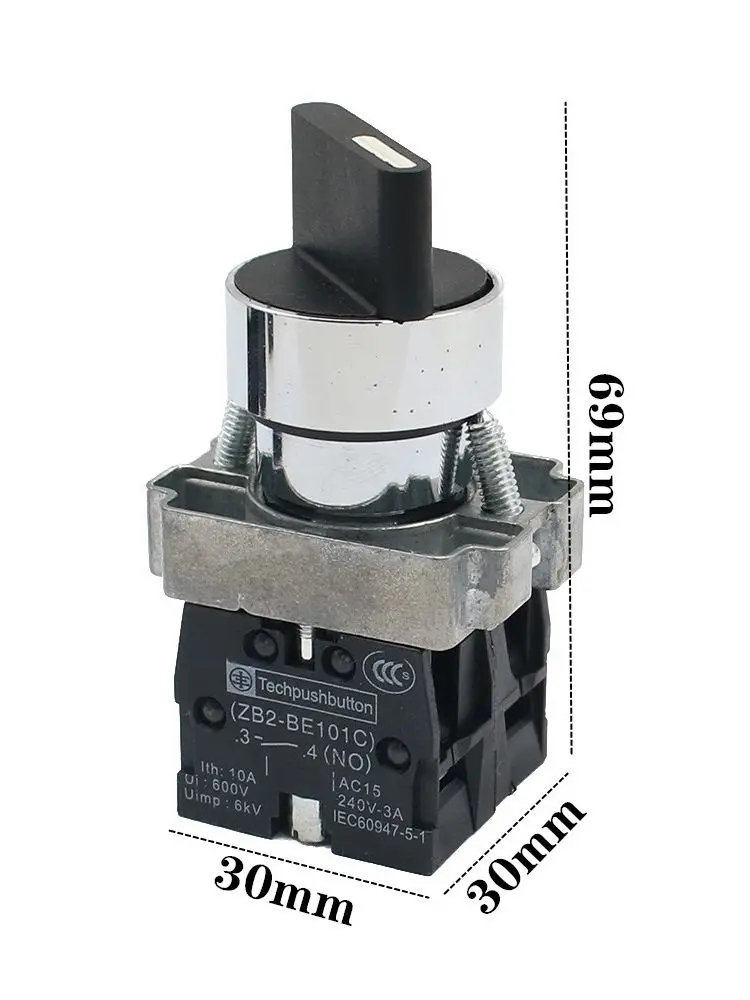 22mm XB2-BD33 XB2-BD21 XB2-BD53 NO NC 2/3 Position Maintained Select Selector Switch Replaces Tele Schneider Telemecanique