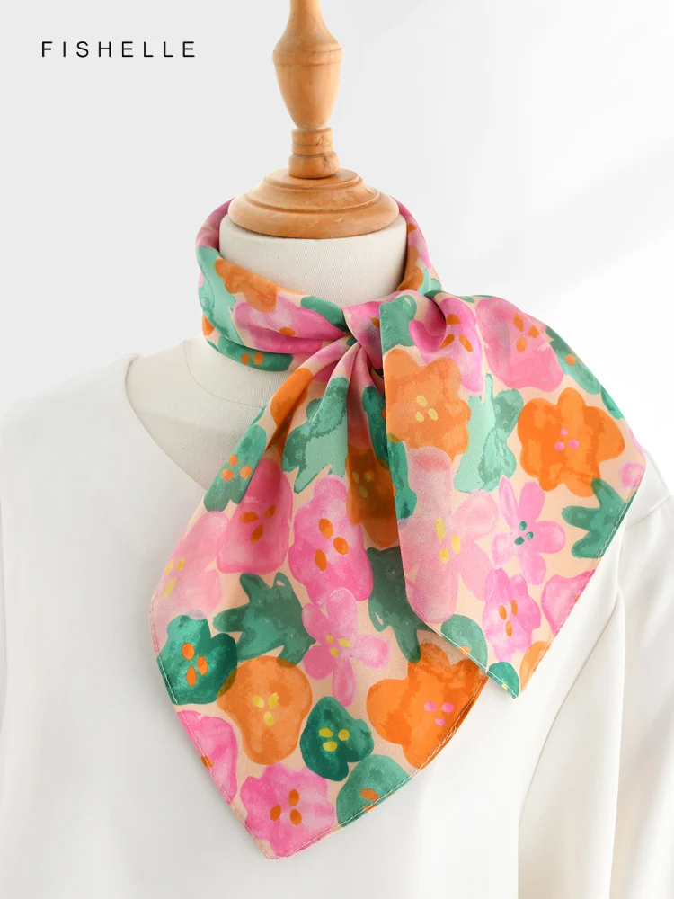 Nuevo 100% bufanda de seda auténtica crepé de chine chal fino bufanda cuadrada corbata señora regalo de lujo diadema de alta calidad pañuelo hijab