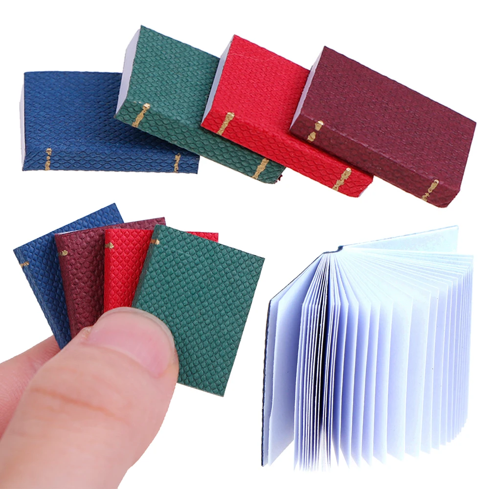 4 unids/set 1/12 muebles para casa de muñecas libros en miniatura Mini libro para muñecas se puede abrir accesorios de modelo accesorios de fotografía