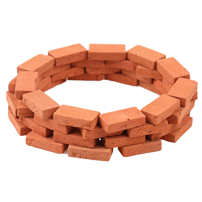 50pcs Miniature Construction Brick Dollhouse Roof Tile Clay Brick Model Building Kits Tiny House Scenery Architecture Material