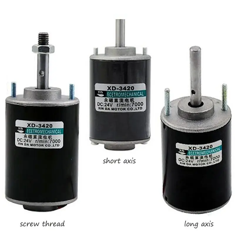 12/24V 3500RPM 7000RPM Permanent Magnet DC Electric Motor High Speed CW/CCW Brush DC Motor XD-3420,DC Speed Regulating Motor