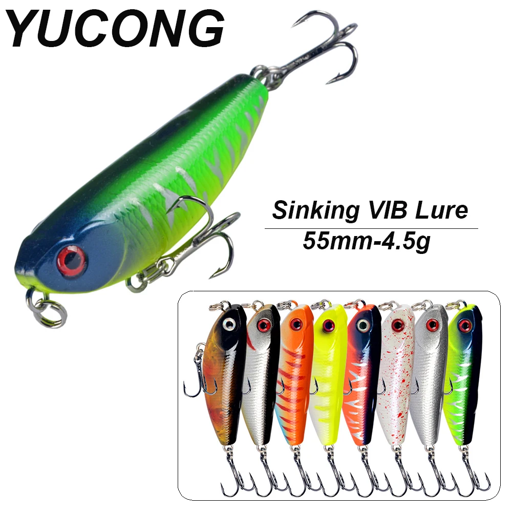 YUCONG 1PC Fishing Lure 5.5cm-4.5g Micro VIB Leurre Floating Artificial Swimbait Lipless Vibration Bait Topwater Isca duro cebo