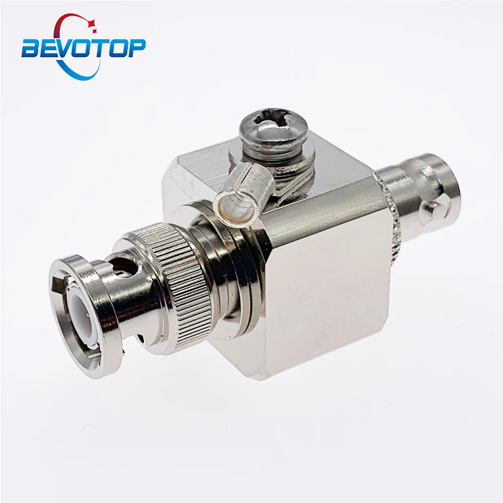 BEVOTOP BNC Coaxial Lightning Arrester BNC Male to Female Surge Arrester Protection Device for CCTV Camera Video 50ohm 3GHz