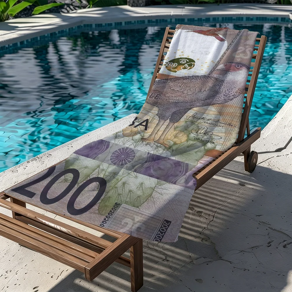 Money Towel Large Quick-Drying Microfiber soft Beach Towel for Travel Fitness Sauna Bathing Camping