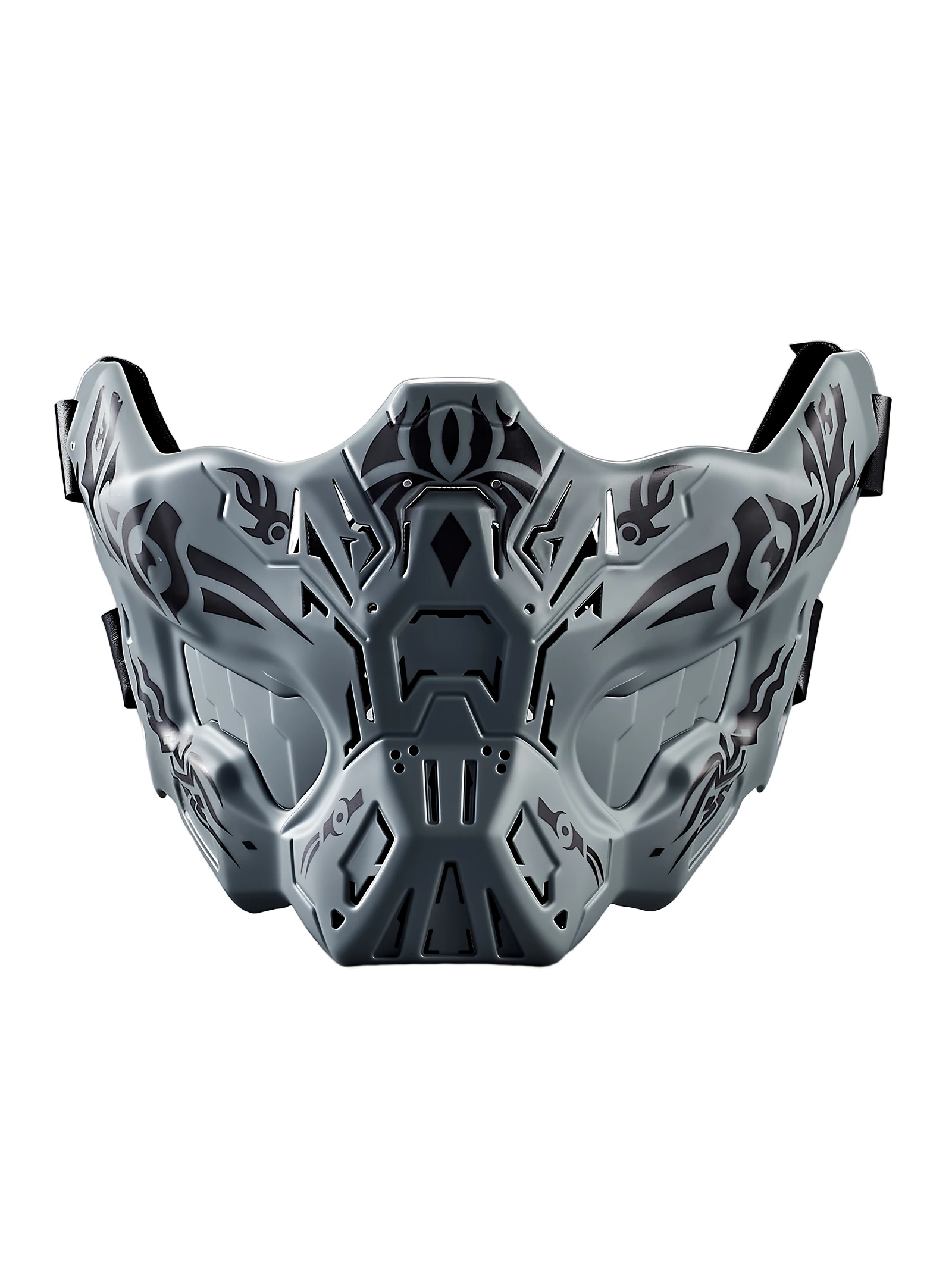 Halloween-Geistermaske, TPE-Silikon-Halbgesichtsmaske, für Halloween-Cosplay-Kostüm, gruselige taktische Maske