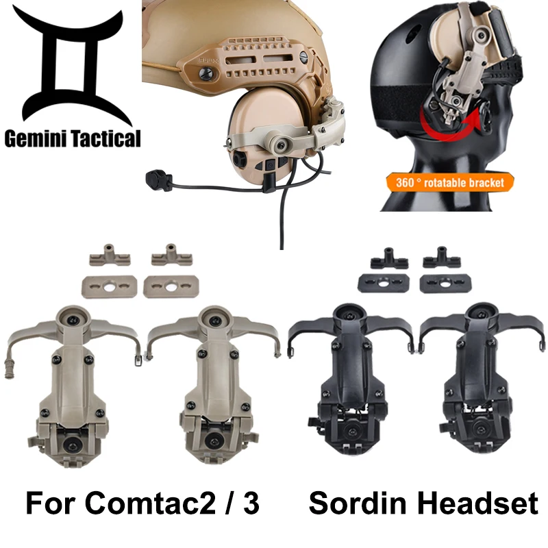 Tactical Sordin Fast Helmet Stand Comtac II III Headset Holder Adapter CS Outdoor Hunting Shooting Headphone Military Accessorie