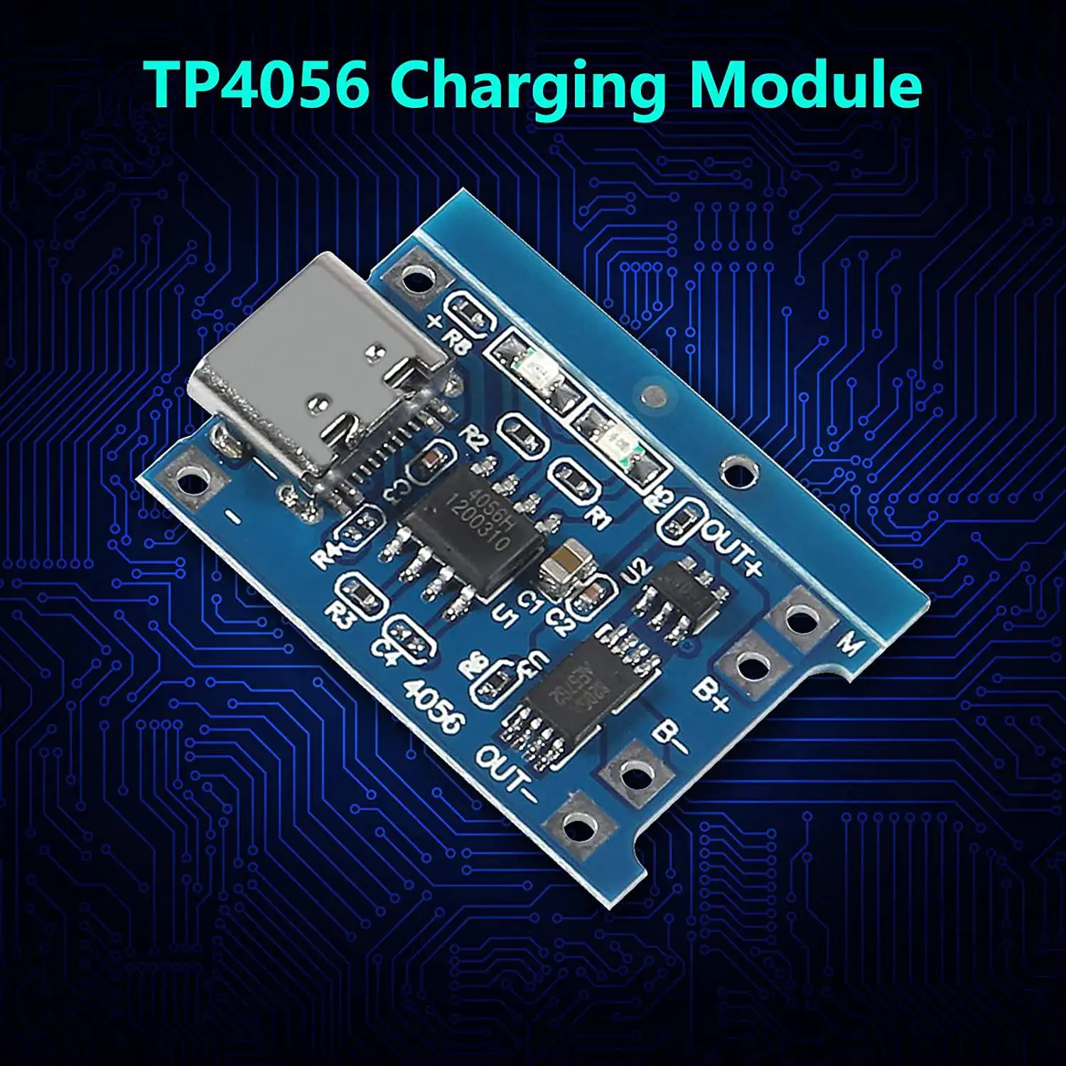 Placa de carregamento de bateria de lítio, TP4056, Tipo C USB, BMS, 5V, 1A Li-Ion, Micro-USB Charge, Proteção