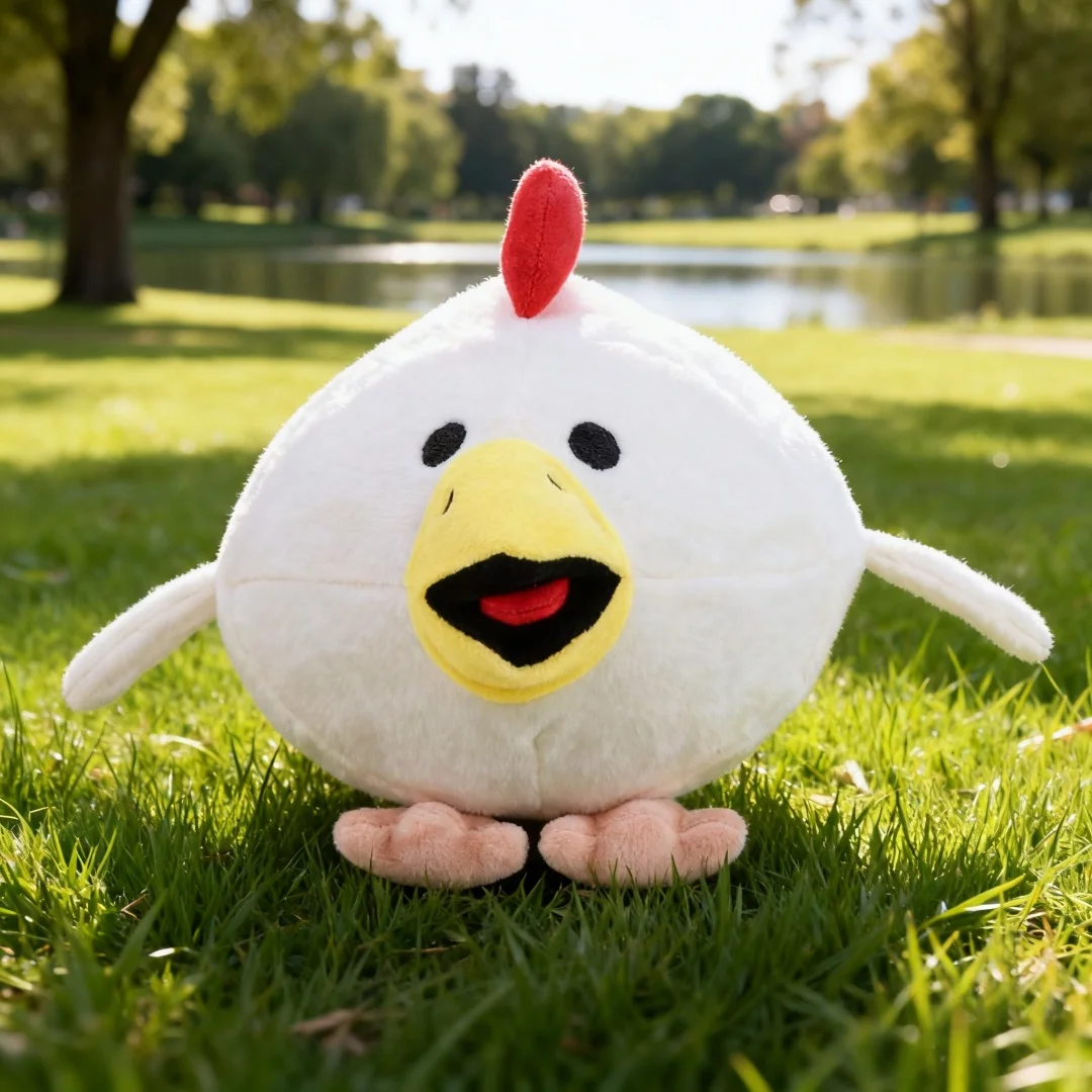 Niedliches Hühner-Gun-Plüschtier: Molliges weißes Küken als Plüschfigur – Merchandise zum Chicken-Gun-Spiel, weiches Stofftier, Plüschie, Geburtstagsgeschenk für Fans