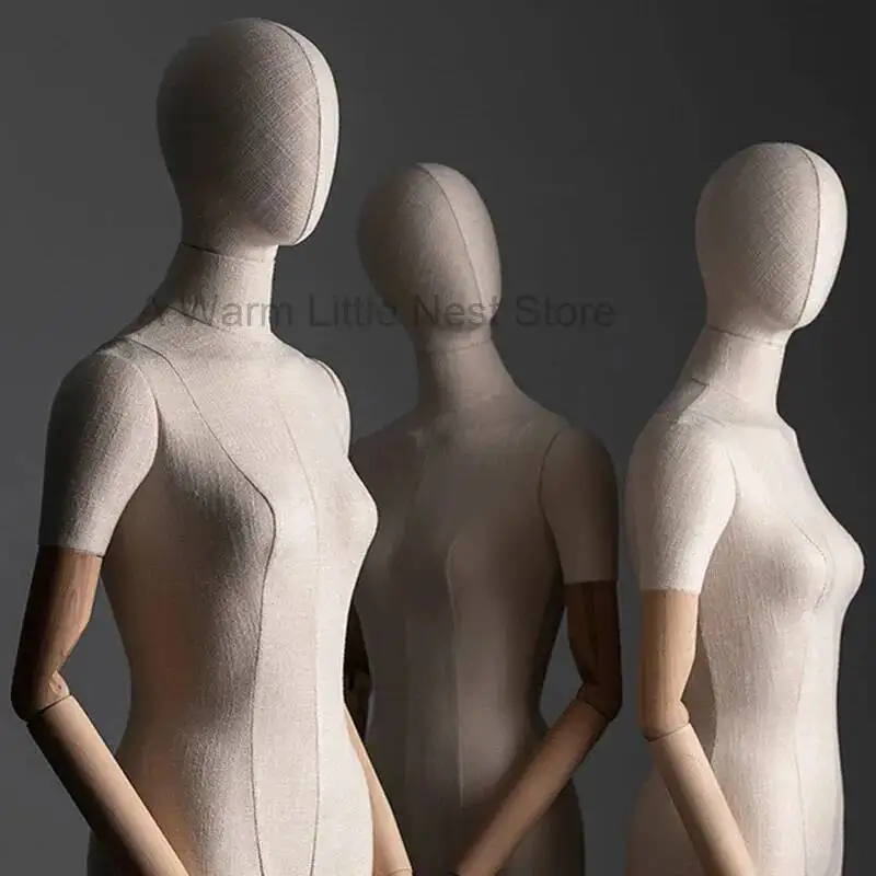 

Манекен женский полудлинный для магазина одежды, креативный манекен-муляж человеческого тела, витринный реквизит, демонстрационная подставка с головой