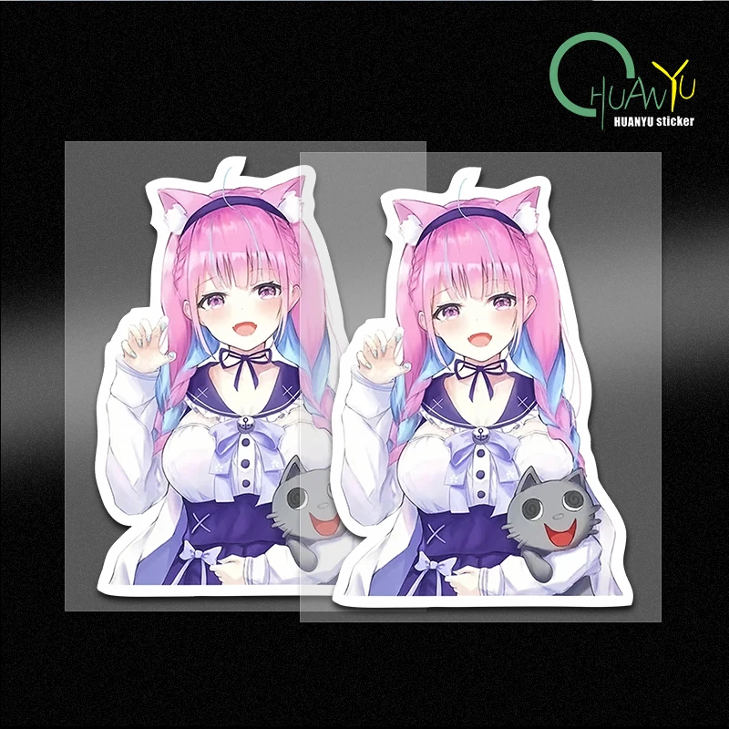 Minakua Akua periférico anime bidimensional adesivos de carro de desenho animado, criatividade de personalidade, decoração de adesivo de carro elétrico