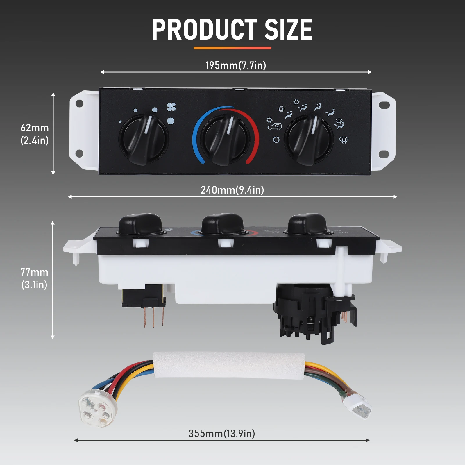 OE 55037473AB 55037612AA 55056558AA nouveau panneau de commande de climatisation de chauffage A/C avec interrupteur de moteur de ventilateur pour Jeep Wrangler TJ 1999-2004