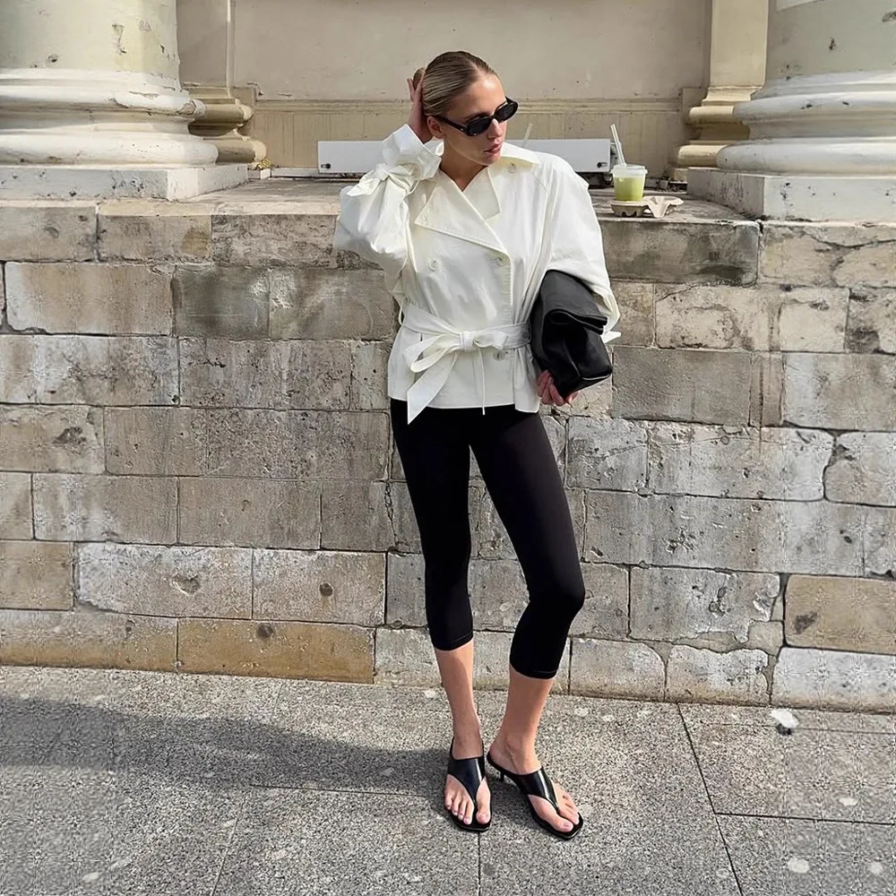 Automne et hiver femmes Vintage Blazer col cravate manteau couleur unie ample décontracté à manches longues taille cintrée vêtements d'extérieur