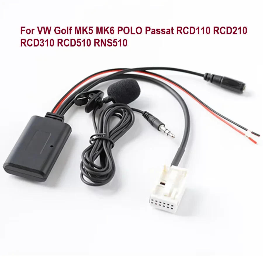 

Для VW Golf MK5 MK6 POLO Passat RCD110 RCD210 RCD310 RCD510 RNS510 Автомобильный беспроводной адаптер Bluetooth Стерео AUX IN Music