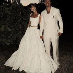 Off White Puffy Wedding Skirt High Waist Ruffled Satin Fluffy Ball Gown Long Bridal Skirt Women Evening Party Skirts Custom Made