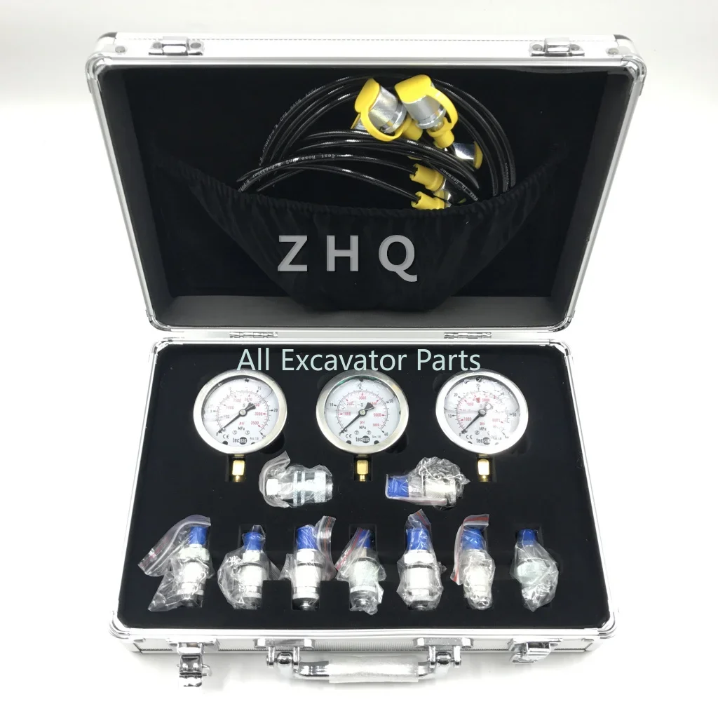 Excavator hydraulic oil pressure gauge high precision hydraulic pump stainless steel pilot pump pressure detection instrument PC