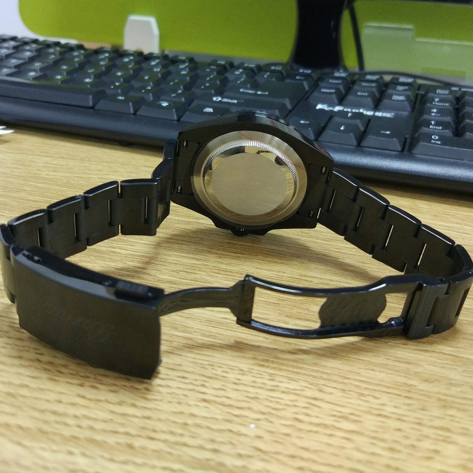 جديد Parnis 40 مللي متر حافظة سوداء أوتوماتيكية ميكانيكية ساعة رجالية الياقوت كريستال ميوتا 8215 الرجال مقاوم للماء ساعات المعصم reloj hombre #3