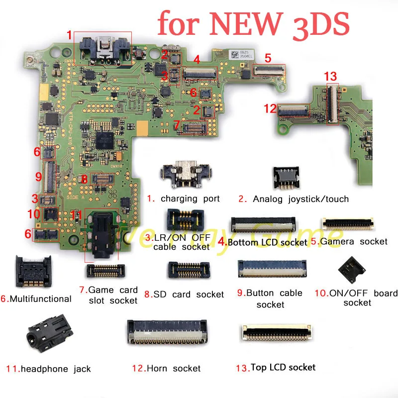 ل جديد 3DS شاشة LCD كاميرا القرن مقبس توصيل SD فتحة للبطاقات المقبس ل جديد 3DS وحدة التحكم لوحة دوائر كهربائية ملحق