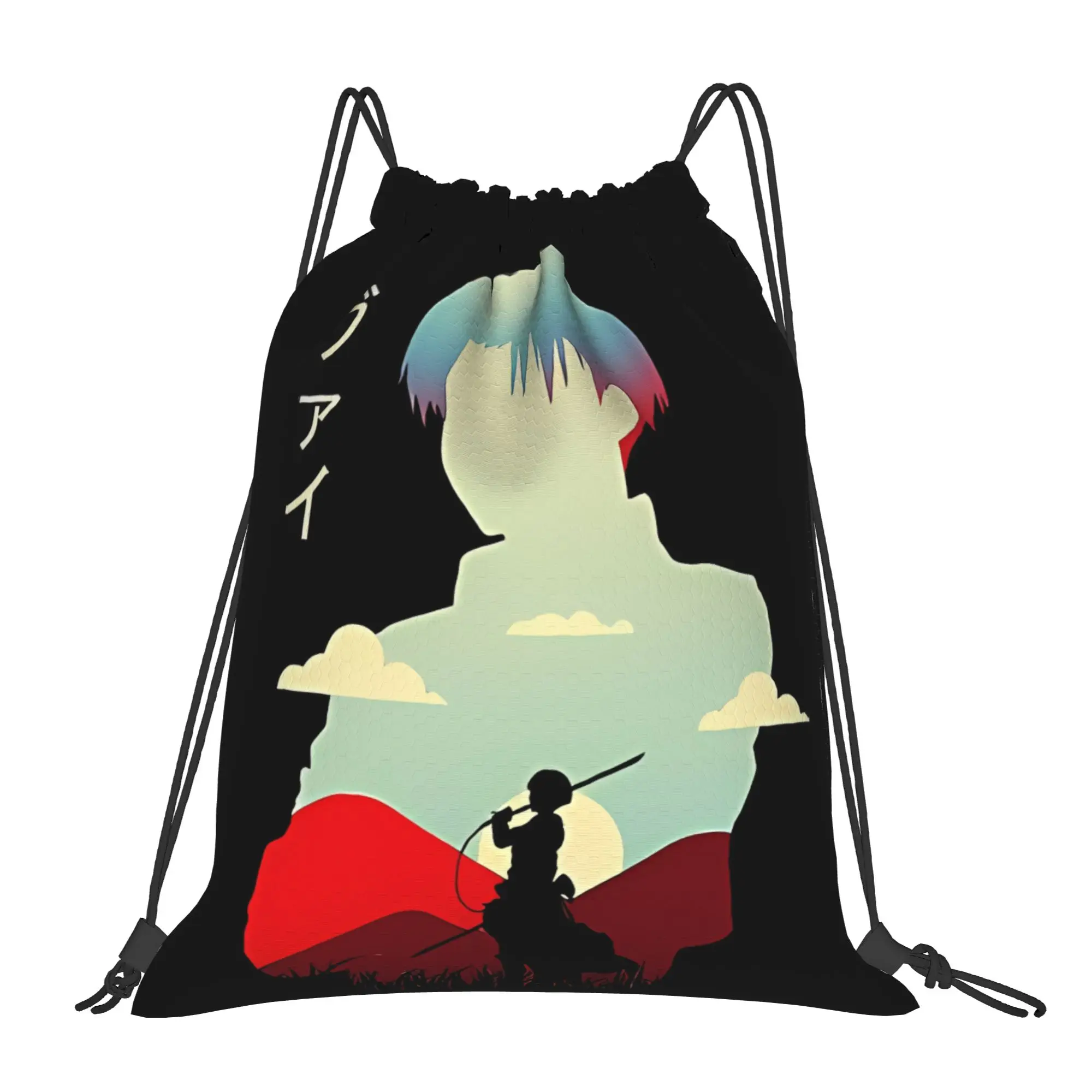 Brutal Anime Illustration aAttack-on-Titan Portable Sports Riding Gym Drawstring Storage Sporty Backpacks