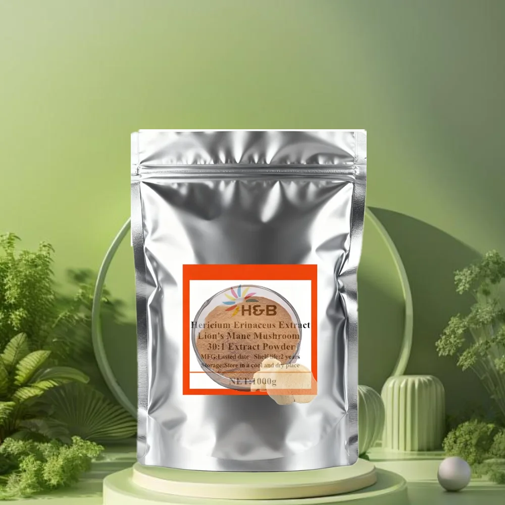 Bolsas recargables personalizadas para materia prima Powder30:1Hericium Lion's Mane Mush room EXTRACT POWDER Envío rápido