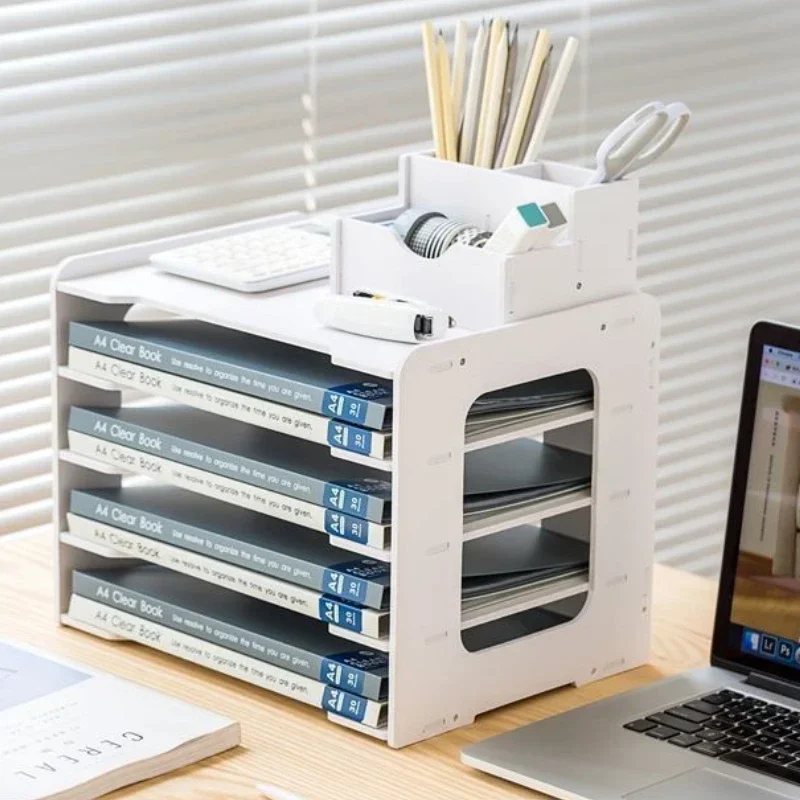 

Storage Rack Desktop Organizer Multi-layer File Archive Room Space Saving Classification Store Household Office Storage Supplies