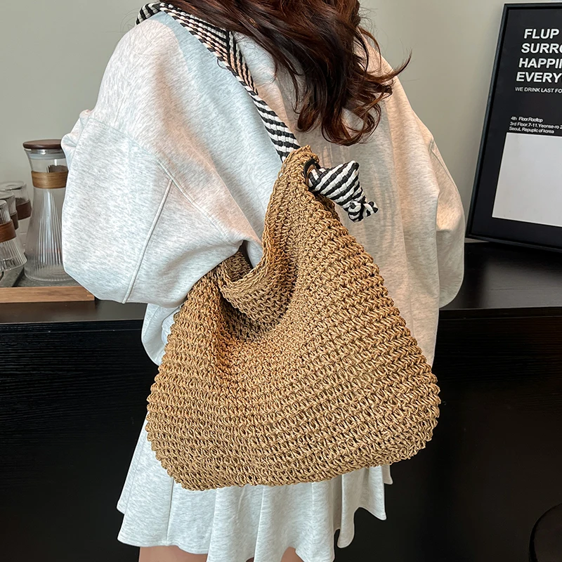 Бежевая вязаная сумка-тоут чер – обзор и цена Crochet Market Bag