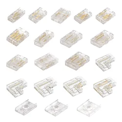 30pcs COB LED Wire Connector Connection Solderless Mini Buckle FCOB RGB CCT LED Strip Lights 2 3 4 Pin No Dark Area Connector