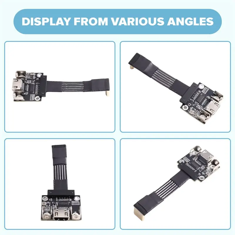B76B ADT 24P 2.1 Type A-A Male to Female Flat FFC Extension Cable 5CM, 8K 4K Flexible Ribbon for FPV Drone PTZ