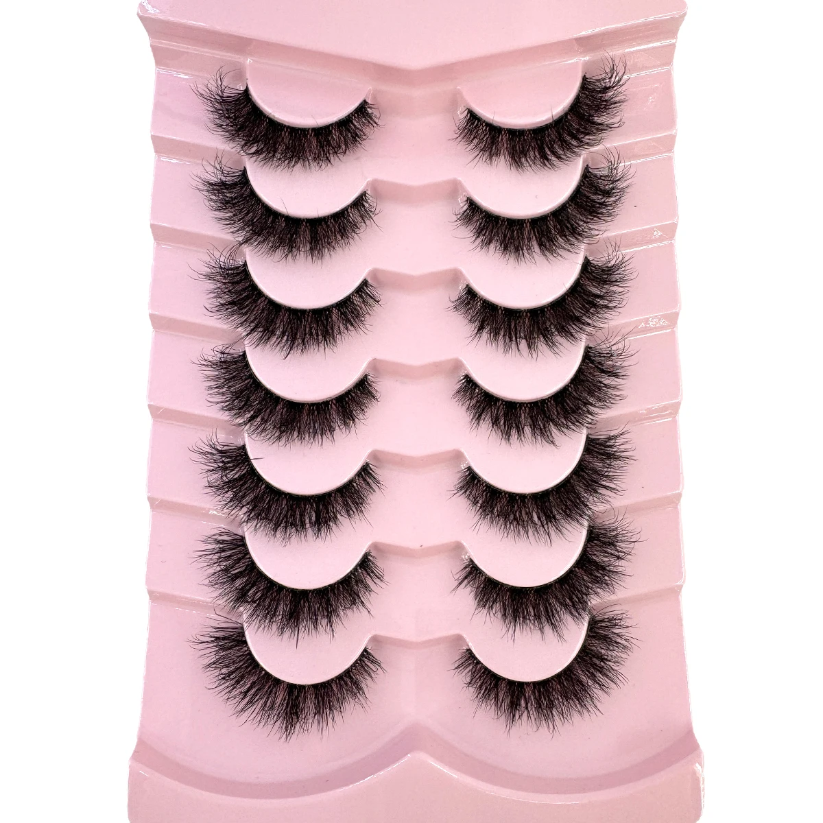 HBZGTLAD 7 paia Ciglia Cat Eye Ciglia lunghe naturali a fascia trasparente Ciglia con estremità alata Ciglia allungate Ciglia finte visone Trucco