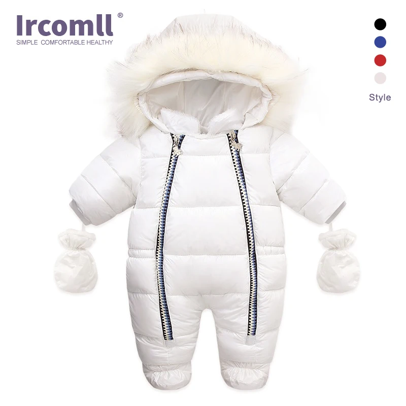 Ircomll Hight Quality Baby Boy Girl Winter Clothes Baby Snowsuit Toddler Thicken Waterproof Down Rompers Children Overalls