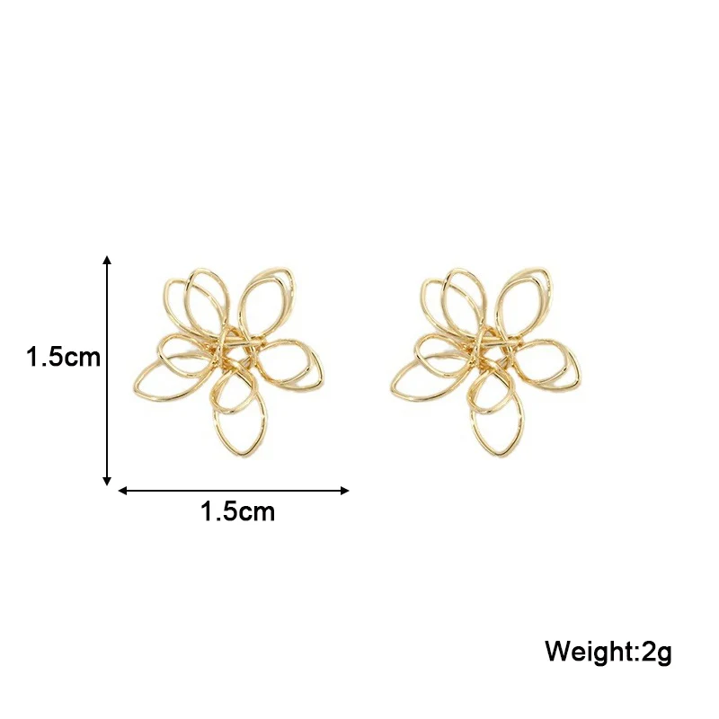 Gold Color Lotus Women\'s Stud Earrings Handmade Hollow Flowers Small Earring Brincos boucle d\'oreille fashion jewelry bijoux