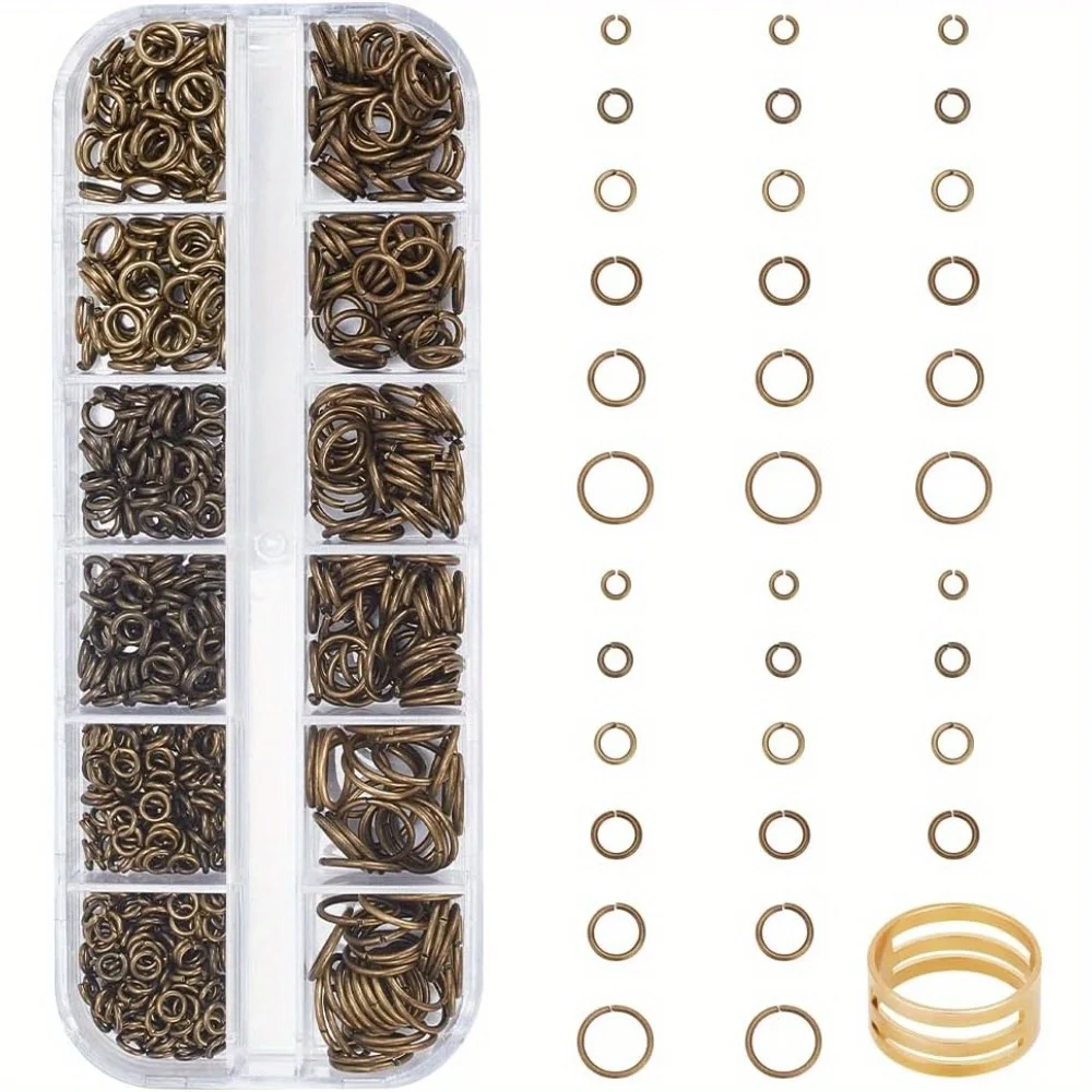 1box Open Jump Ring Connectors Jewelry Making Findings for Earring Bracelet Necklace DIY Craft Antique Bronze