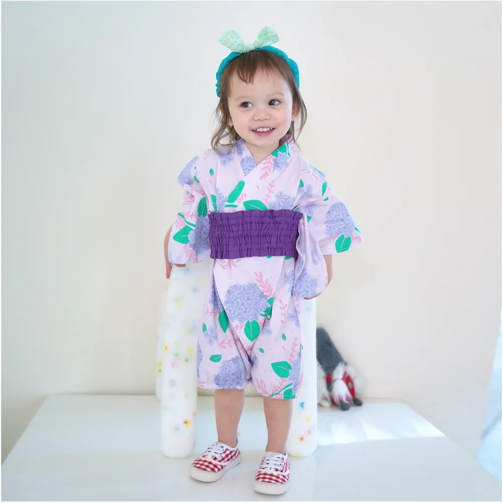 Baby Jumpsuits Kimono Summer Baby Girl Boy Clothes Romper Jumpsuit Short-Sleeved Bathrobe NewbornsPlaywear Cute Custumes Retro