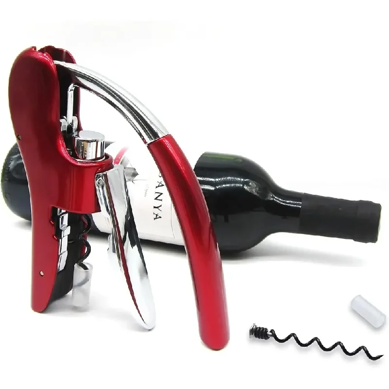 Professional Stainless Steel Wine Opener Waiters Corkscrew Leather Case Beer Bottle Opener And Foil Cutter Gift For Wine Lover view 3