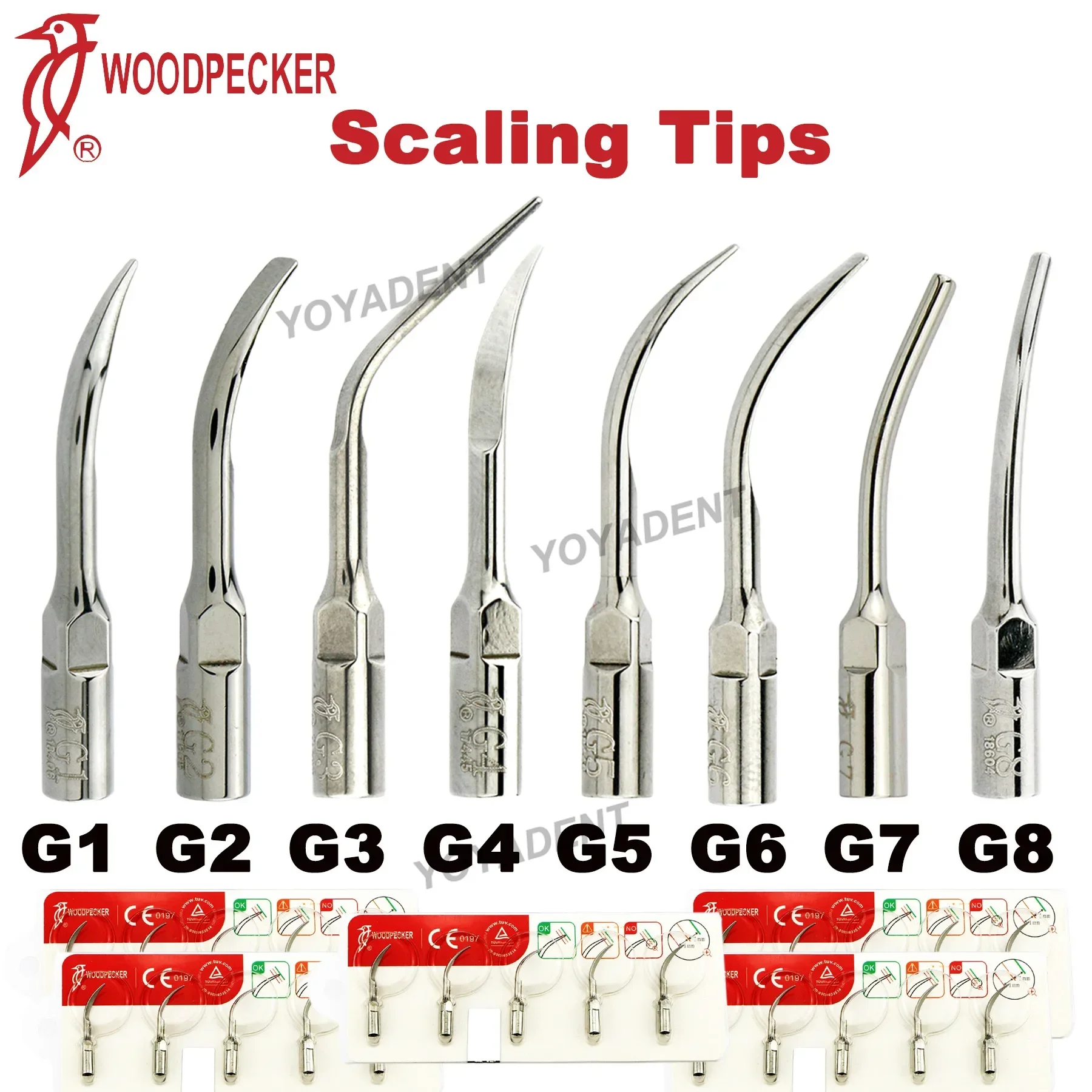 

Woodpecker Dental Ultrasonic Scaler Tips Scaling Tips Cavity Preparation Dentist Tools G-Series Fit EMS UDS Scaler Handpiece