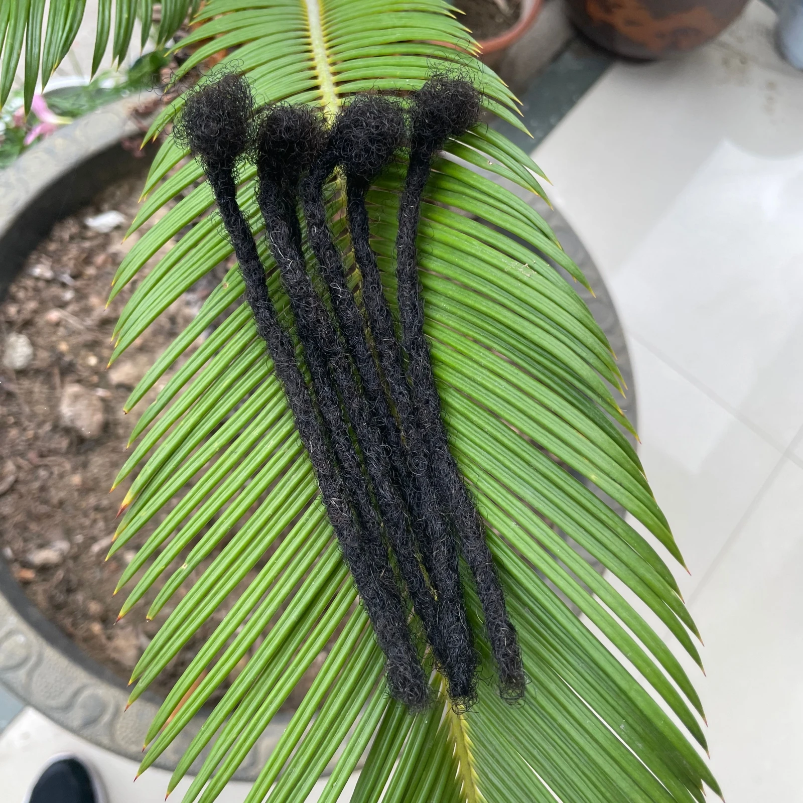 6-20 Inch 100% Human Hair Inter Loc Extensions 0.6cm Width Full Handmade Dreadlock Extensions for Men Women Kids Can Be Dye