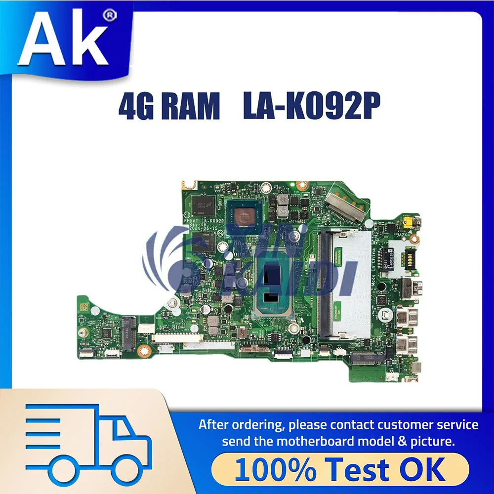 

Computer Mainboard For Acer Aspire A515-56 A515-56G LA-K092P Laptop Motherboard NBAAP11004 i7-1165G7 CPU MX350-2G GPU 4GB RAM