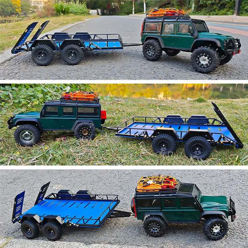 

ELECT-Metal Trailer Car Hopper Trail For Traxxas 1/18 TRX4M Cars Trailer Heavy Duty Truck DIY Parts